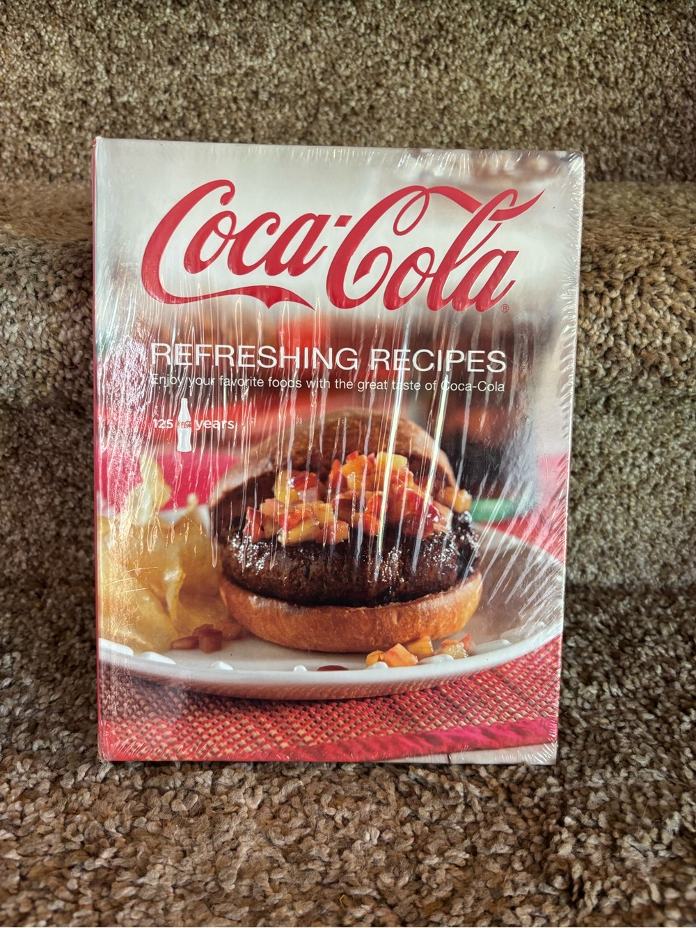 Coca-Cola White & Red Cookbook Cover with Food Photo